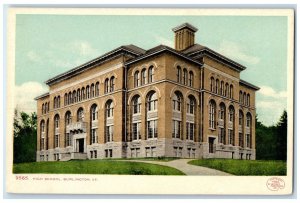 c1905 High School Building Campus Burlington Vermont VT Antique Postcard