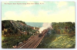 Empire State Express Going West From Albany New York NY Rail Road Postcard