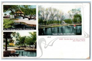 c1905 San Pedro Park Garden Spot of San Antonio Texas TX Multiview Postcard