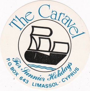 Cyprus Limassol Caravel Hotel Vintage Luggage Label sk2777