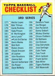 1966 Topps Baseball Card Checklist #177-264 sk3002