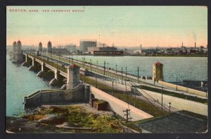 Massachusetts BOSTON New Cambridge Bridge - pm1910 - Divided Back