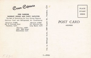 Crown Cafeteria Interior 30th St Bakersfield California postcard