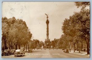 Mexico City Mexico Postcard Monumento a la Independencia 1944 RPPC Photo