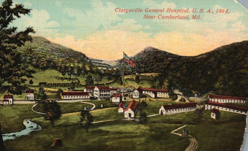 Vintage Postcard Clarysville General Hospital U. S. A. Near Cumberland Maryland