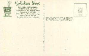 HOLIDAY INN FARMINGTON DETROIT MICHIGAN POSTCARD 1970s  