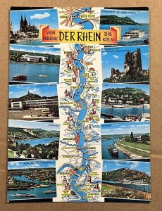 POSTCARD  - UNUSED - THE RHINE FROM KOBLENZ TO KOLN, GERMANY