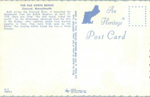 Bridges Postcard Old North Bridge Concord Massachusetts