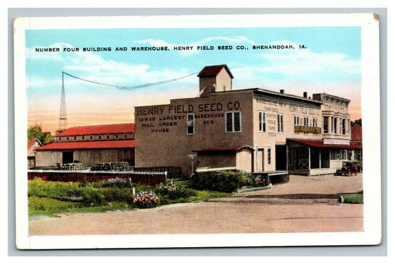 Vintage 1920's Postcard Henry Field Seed Company Warehouse Shenandoah Iowa