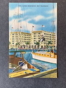 Hotel George Washington West Palm Beach FL Linen Postcard H2230082144