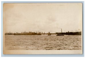 c1920's Rotterdam Harbor View Netherlands RPPC Photo Unposted Vintage Postcard