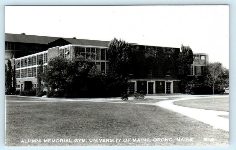 RPPC ORONO, ME ~ University of Maine ALUMNI MEMORIAL GYM ca 1950s Postcard 