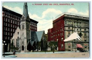 1912 Meridian Street Circle Exterior Building Indianapolis Indiana IN Postcard