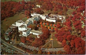 postcard WV - White Sulphur Springs - The Greenbrier - aerial view in fall