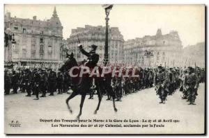 Old Postcard Departure Of Troops To Mark The A La Gare De Lyon 27 and April 2...
