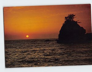 Postcard The Sun Sets in the the Sea of Japan Omikawa Coast