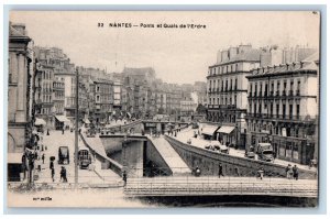 Nantes France Postcard Bridges and Quays of Erdre c1910 Antique Unposted