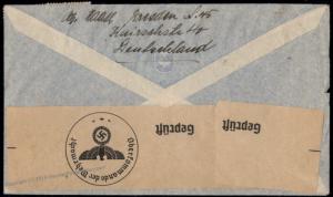 3rd Reich Germany 1941 Airmail Cover to USA 74769