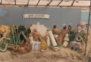 Weymouth Sand Sculpture Modelling Elephant Parrott Birds Stunning 1980s Photo