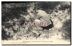 Postcard Old Army Artillery Destruction of unexploded projectiles