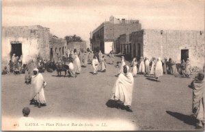 Tunisia Gafsa Place Pichou et Rue des Souks Vintage Postcard 09.36