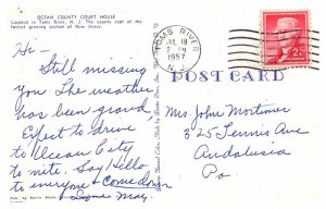 Postcard COURT HOUSE SCENE Toms River New Jersey NJ AQ4640