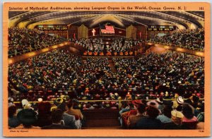 1952 Interior Methodist Auditorium Largest Organ Ocean Grove NJ Posted Postcard