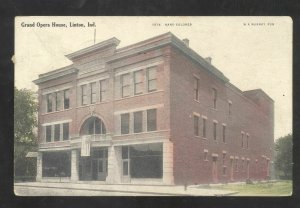 LINTON INDIANA GRAND OPERA HOUSE THEATRE VINTAGE POSTCARD DOWNTOWN