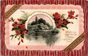 Postcard Embossed Birthday Wishing You Many Happy Returns C.1910 K3