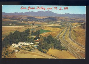 San Juan Capistrano, California/CA Postcard, San Juan Valley & US Route 101