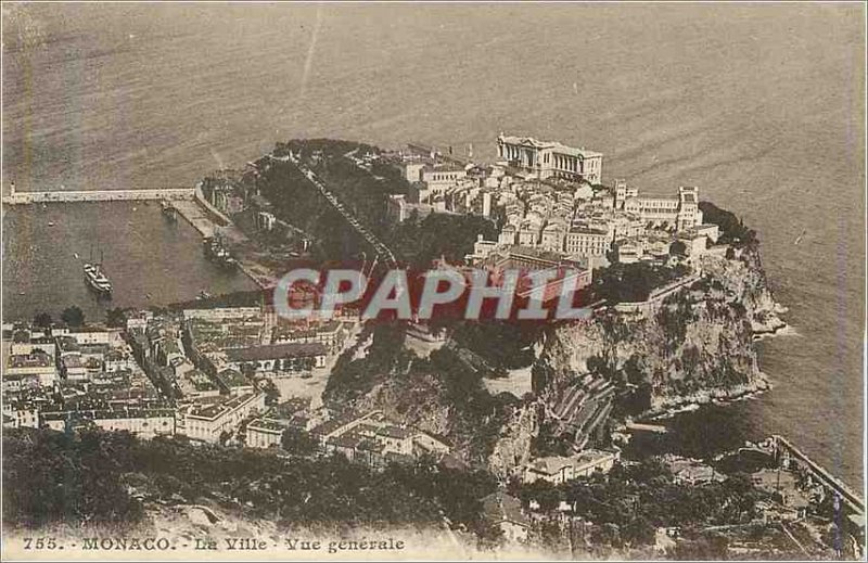 Old Postcard Monaco city general view