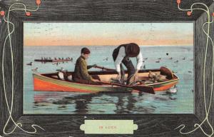 Hunters Duck Hunting In Luck Antique Postcard J77948