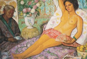 Juan De Echevarria Woman Of Colour Naked Spanish Painting Postcard