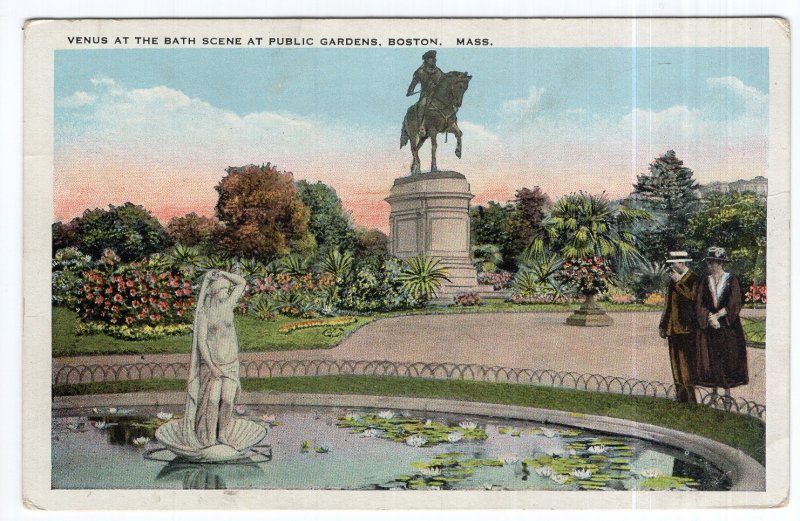 Boston, Mass, Venus At The Bath Scene At Public Gardens