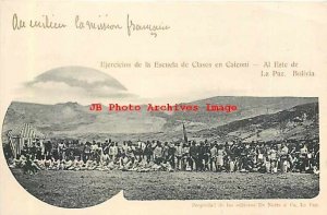 Bolivia, La Paz, Military Soldiers,Ejercicios de la Escuela de Clases en Ciaconi