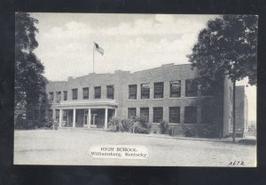 WILLIAMSBURG KENTUCKY HIGH SCHOOL BUILDING VINTAGE POSTCARD