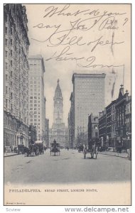 PHILADELPHIA , Pennsylvania , PU-1907 ; Broad Street , Looking North : TUCK 1018