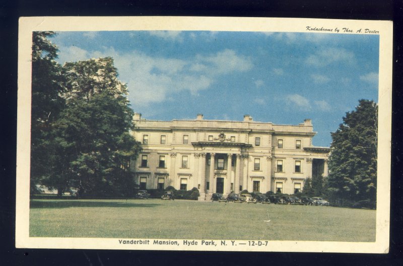 Hyde Park, New York/NY Postcard, View Of Vanderbilt Mansion, 1952!