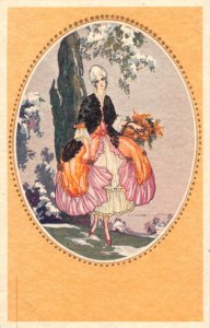 Art Deco by Tito Corbella Passepartout Elegant Woman in Dress 1928 postcard B901