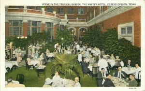 1930 Nueces hotel Tropical Garden Corpus Christi Texas Postcard 11052