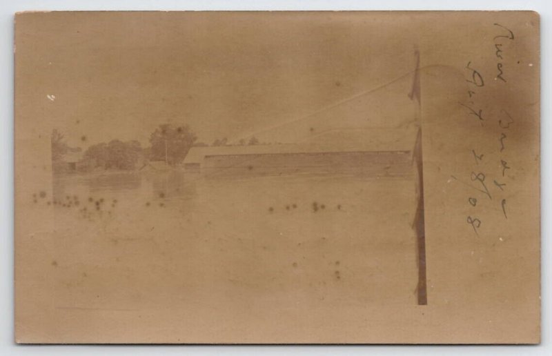 Fayetteville NC RPPC Flooded Clarendon Bridge 1908 Real Photo Postcard U28