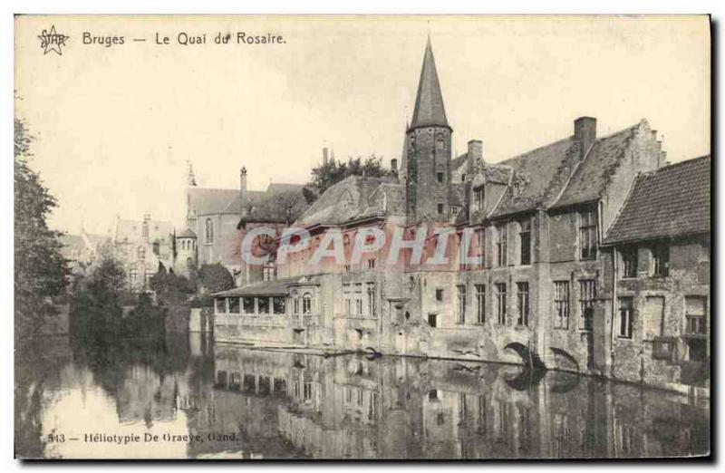 VINTAGE POSTCARD Bruges the Quay of the Rosary