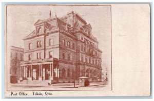 Toledo Ohio Postcard Post Office Exterior Building 1907 Vintage Antique Posted