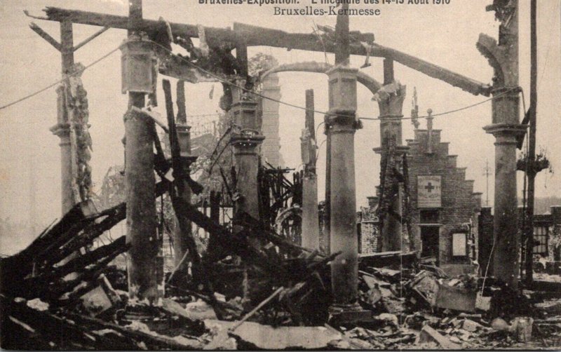 Belgium Brussels Exposition 1910 Fire L'Incendie des 14-15 August 1910 B...