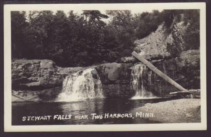 Stewart Falls near Two Harbors,MN Postcard 