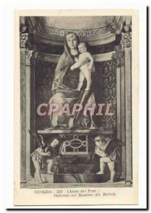 Italy Venezia Old Postcard Frari Church Madonna and Child (G Bellini)