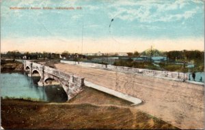 Postcard IN Indianapolis - Northwestern Avenue Bridge