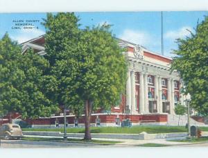 Unused Linen ALLEN COUNTY MEMORIAL BUILDING Lima Ohio OH G0960