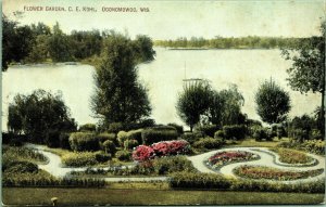 Flower Garden C E Kohl Oconomowoc Wisconsin Postcard 1910