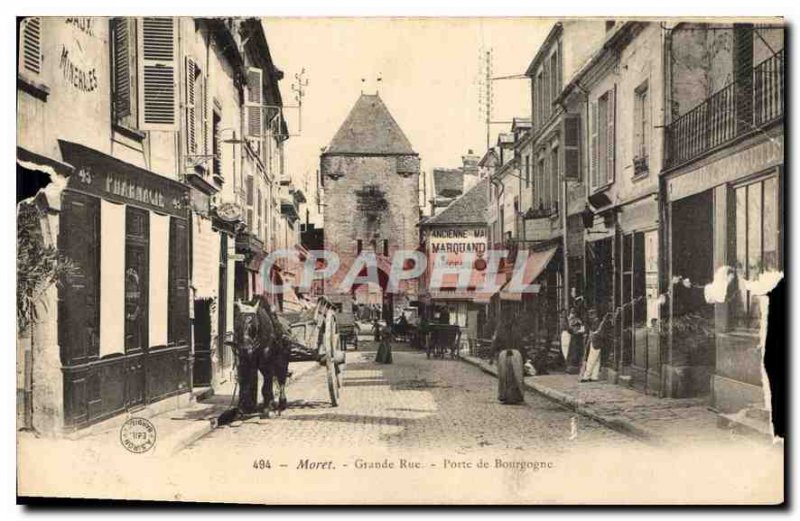 Postcard Old Moret Grande Rue Porte de Bourgogne